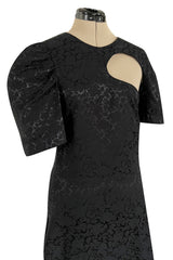 Fabulous Resort 2017 Celine by Phoebe Philo Cut Out Black on Black Floral Print Dress