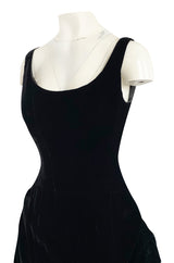 Fall 1998 Christian Lacroix Runway Black Velvet Dress W Signature Puffed Silk Taffeta Underskirt