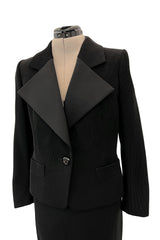 Documented Fall 2001 Yves Saint Laurent Haute Couture 'Le Smoking' Suit w Exaggerated Collar
