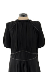 Prettiest 2015 Isabel Marant Easy To Wear Black Mini Dress w White Stitching