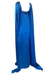 Fall 1978 Christian Dior Haute Couture Silk Satin Caped Sleeve Dress