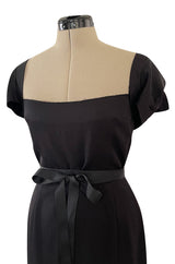 Iconic Fall 2005 Roland Mouret Heavily Documented Black Stretch Wool Mix Galaxy Dress