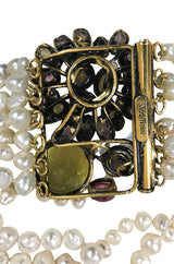 1990s Iradj Moini Multi-Strand Freshwater Pearl Choker Necklace