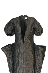 1982 Krizia by Mariuccia Mandelli Deep Plunging Front Sculptural Dress