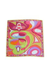 1960s Emilio Pucci Bright Pink Colorful Printed Bag & Matching Silk Scarf