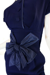 1950s Rare Hardies Amies Navy Bow Suit