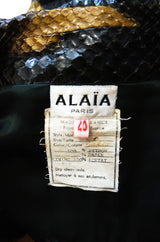 1991 Museum Held Alaia Exotic Python Skin Biker Jacket