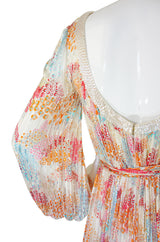 1970s Beaded Silk Alfred Bosand Dress
