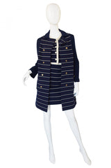 1960s Striped Knit Shift Dress & Coat