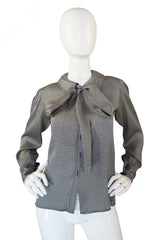 1970s Silk Yves Saint Laurent Bow Top