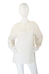 1970s Valentino Linen Striped Top