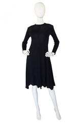 1970s Sant'Angelo Black Slinky Jersey Dress