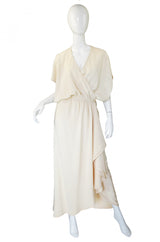 1970s Lanvin Couture Wrap Gown