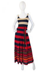 1970s Lanvin Striped Knit Maxi Dress