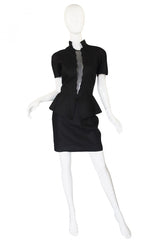 1990s Louid Feraud Linen Peplum Dress