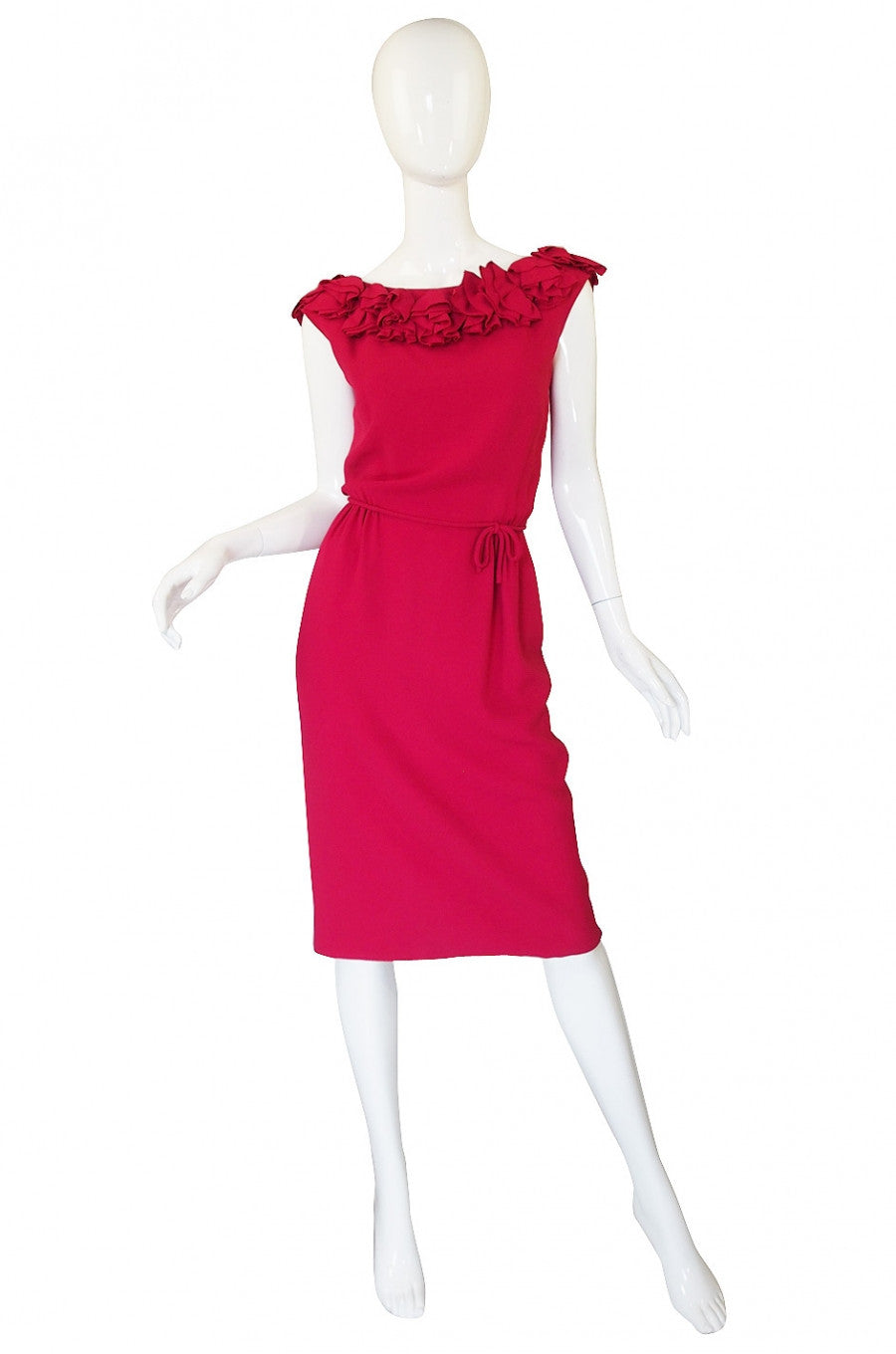 1960s Backless Red Ruffle Dress – Shrimpton Couture