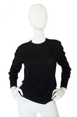1990s Chanel Cashmere Black Sweater