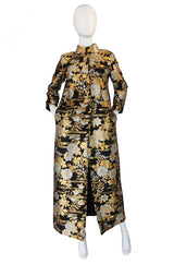 1960s Gold Brocade Evening Maxi Coat