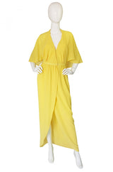 1970s Yellow Crepe Halston