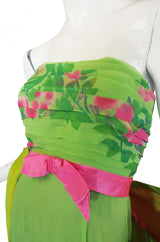 1950s Philip Hulitar Strapless Silk Dress & Skirted 1/2 Jacket