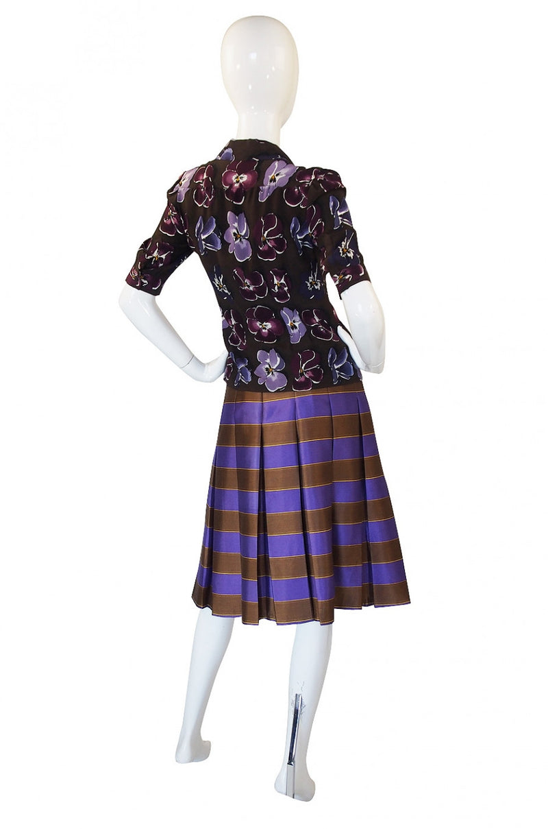 Recent Prada Silk Top & Skirt Set