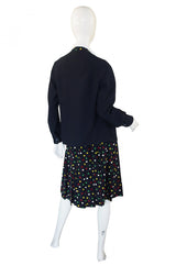 1970s Pretty Dot Chloe Silk Suit