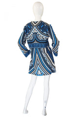 1960s Mr. Dino Graphic Print Dress