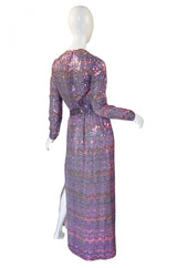 1960s Irredescent Sequin Bill Blass Gown