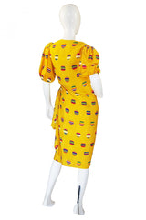 1980s Oscar De La Renta Silk Dress