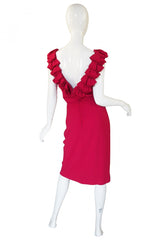 1960s Backless Red Ruffle Dress