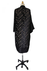 1920s Silk Devore & Chiffon Flapper Robe