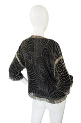 1970s Beaded Silk Top or Jacket