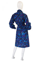 1970s Yves Saint Laurent Challis Blue Dress