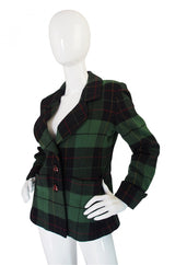 1980s Yves Saint Laurent Plaid Jacket