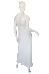 Documented 1978 Courreges White Knit Halter Dress