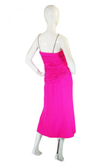 Beautiful 1970s Ted Lapidus Pink Silk Demi-Couture Dress