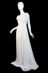 1970s Norma Kamali White Jersey Gown