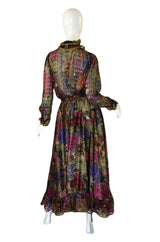 1970s Silk Louis Feraud Silk Metallic Set