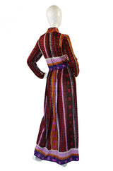 1970s Jean Varon Printed Maxi Dress
