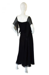 1970s Silk Chiffon Holly Harp Skirt & Top