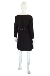 Early 1980s Courreges Patent Detail Dress
