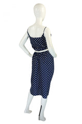 1980s Dotted Victor Costa Wiggle Dress