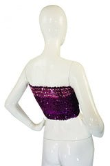 1970s Sequin Purple & Pink Tube Top