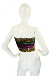 1970s Sequin Multi Stripe Tube Top