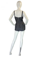 1950s Ruffled Plaid Catalina Swimsuit