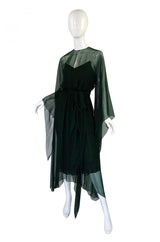 1970s Rare Halston Silk Chiffon Gown