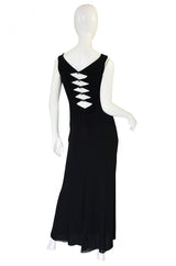 1990s Herve Leger Back Cut Out Dress