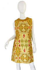 1960s Hand Print SIlk Pierre Cardin Shift