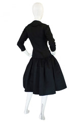 1950s Silk Low Skirted Cocktail Dress