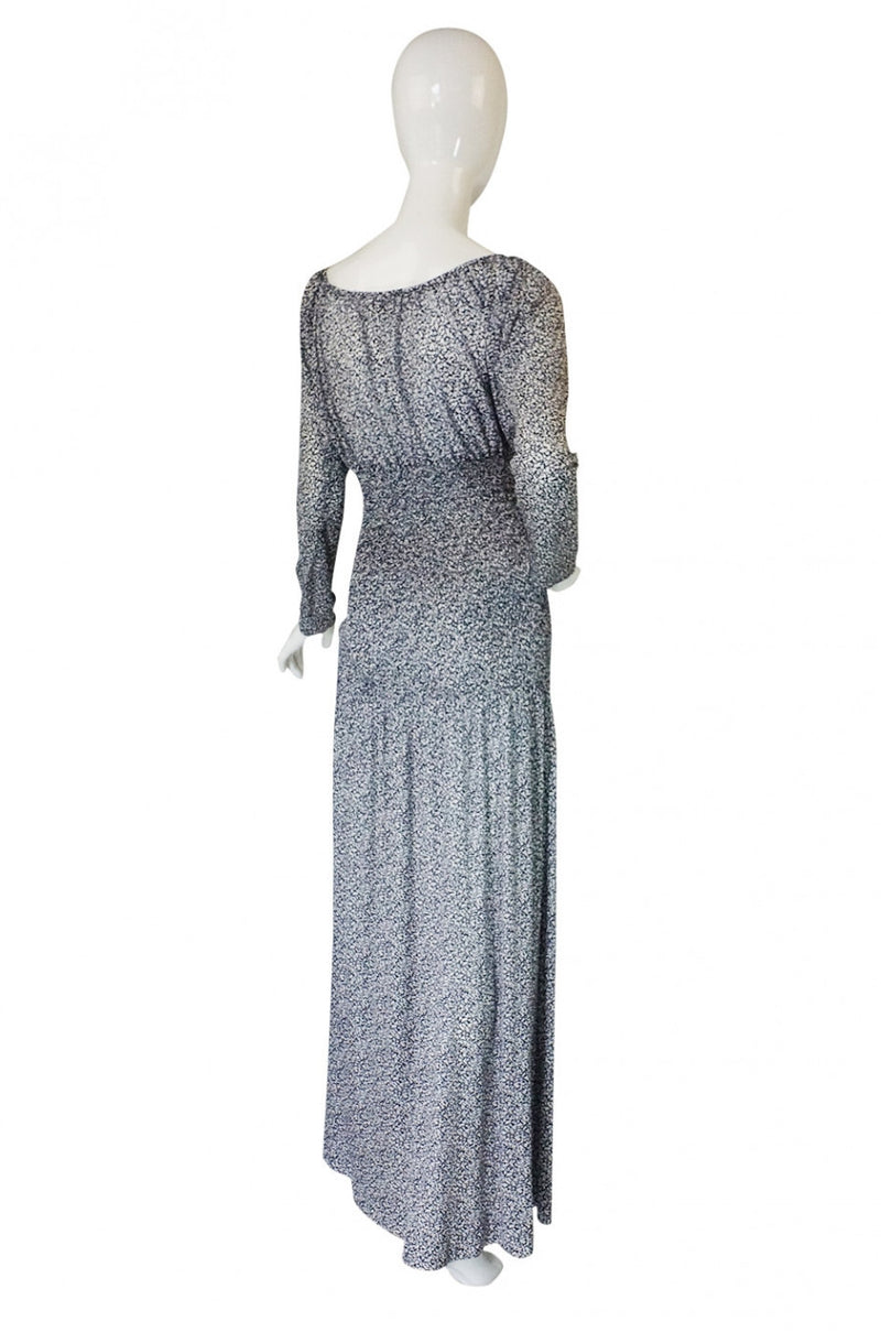 1970s Yves Saint Laurent Silk Maxi Dress